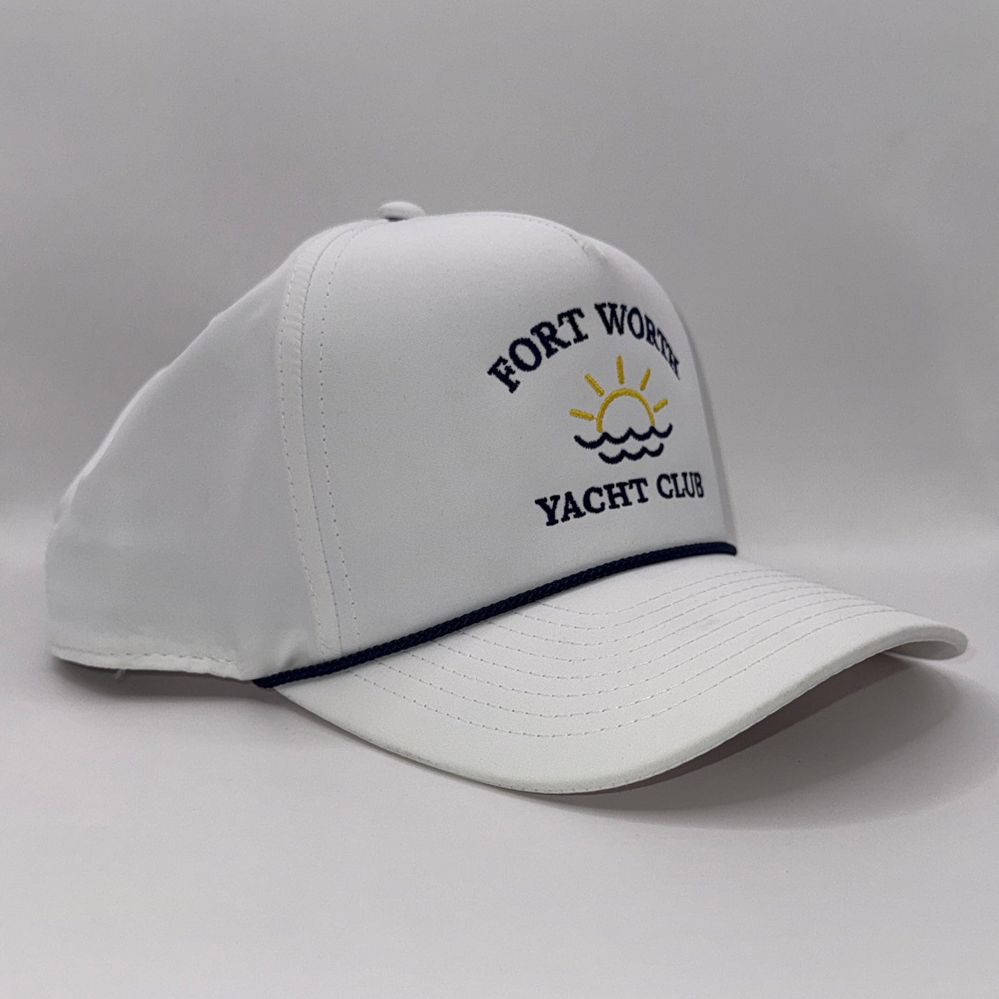 Fort Worth Yacht Club White with Navy Rope Imperial Cap