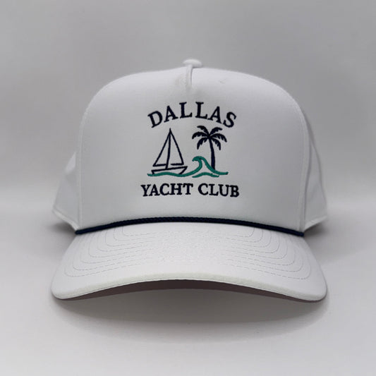Dallas Yacht Club White with Navy Rope Imperial Cap
