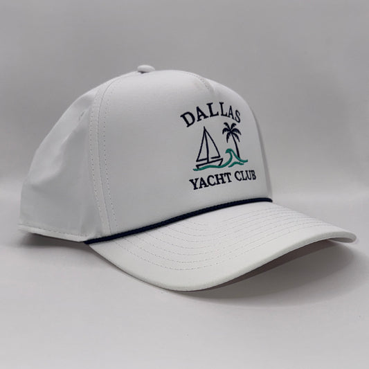 Dallas Yacht Club White with Navy Rope Imperial Cap