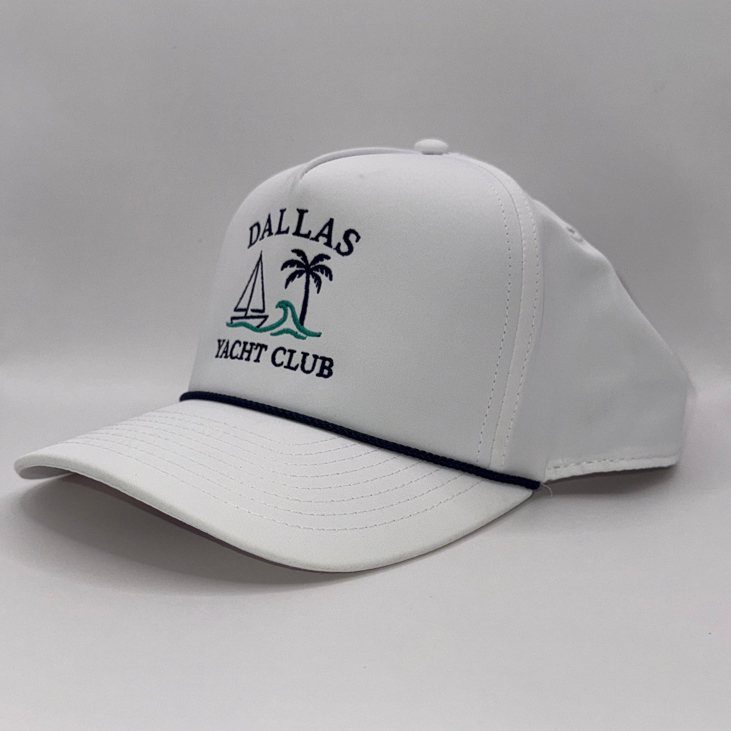 Dallas Yacht Club White with Navy Rope Imperial Cap