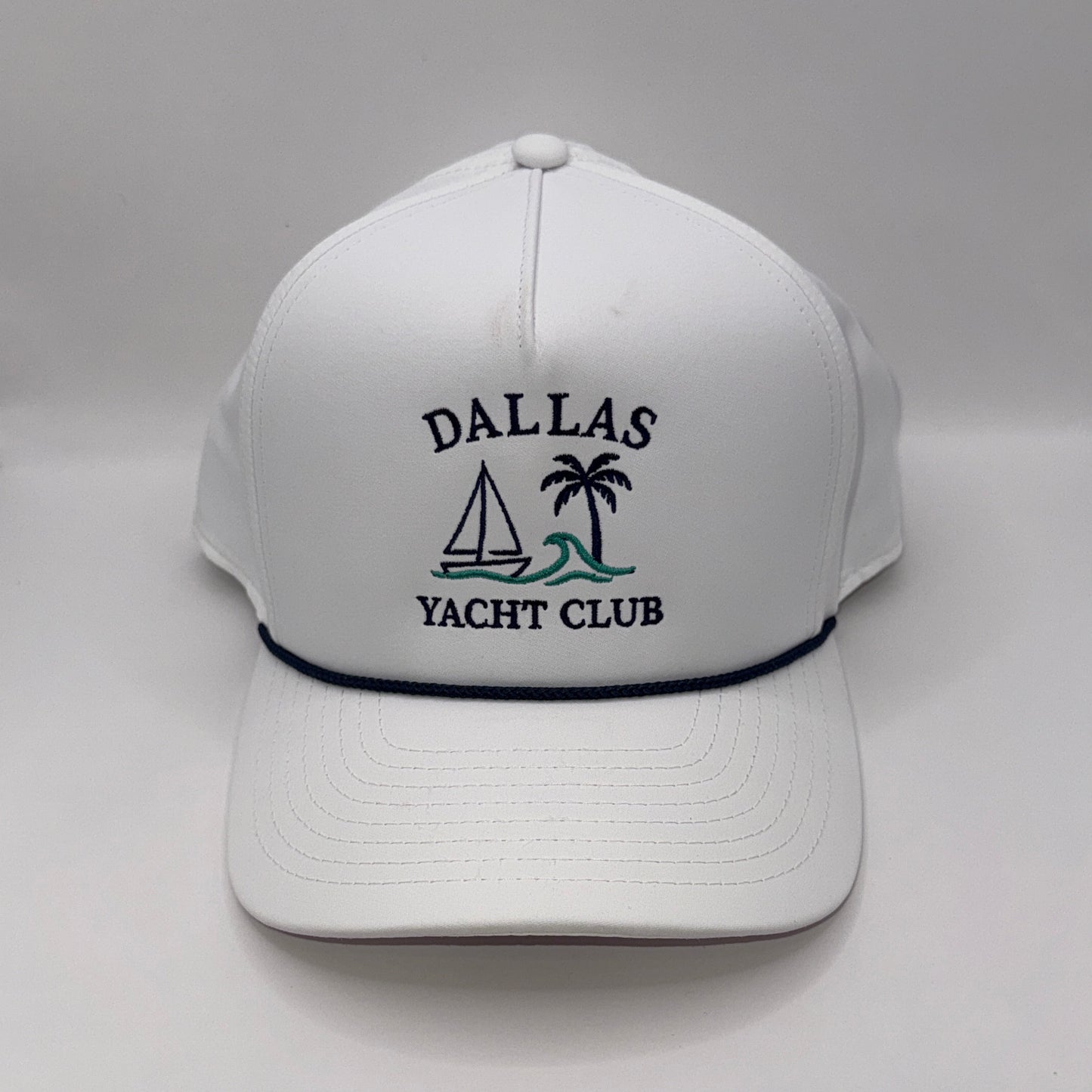Dallas Yacht Club White with Navy Rope Imperial Cap