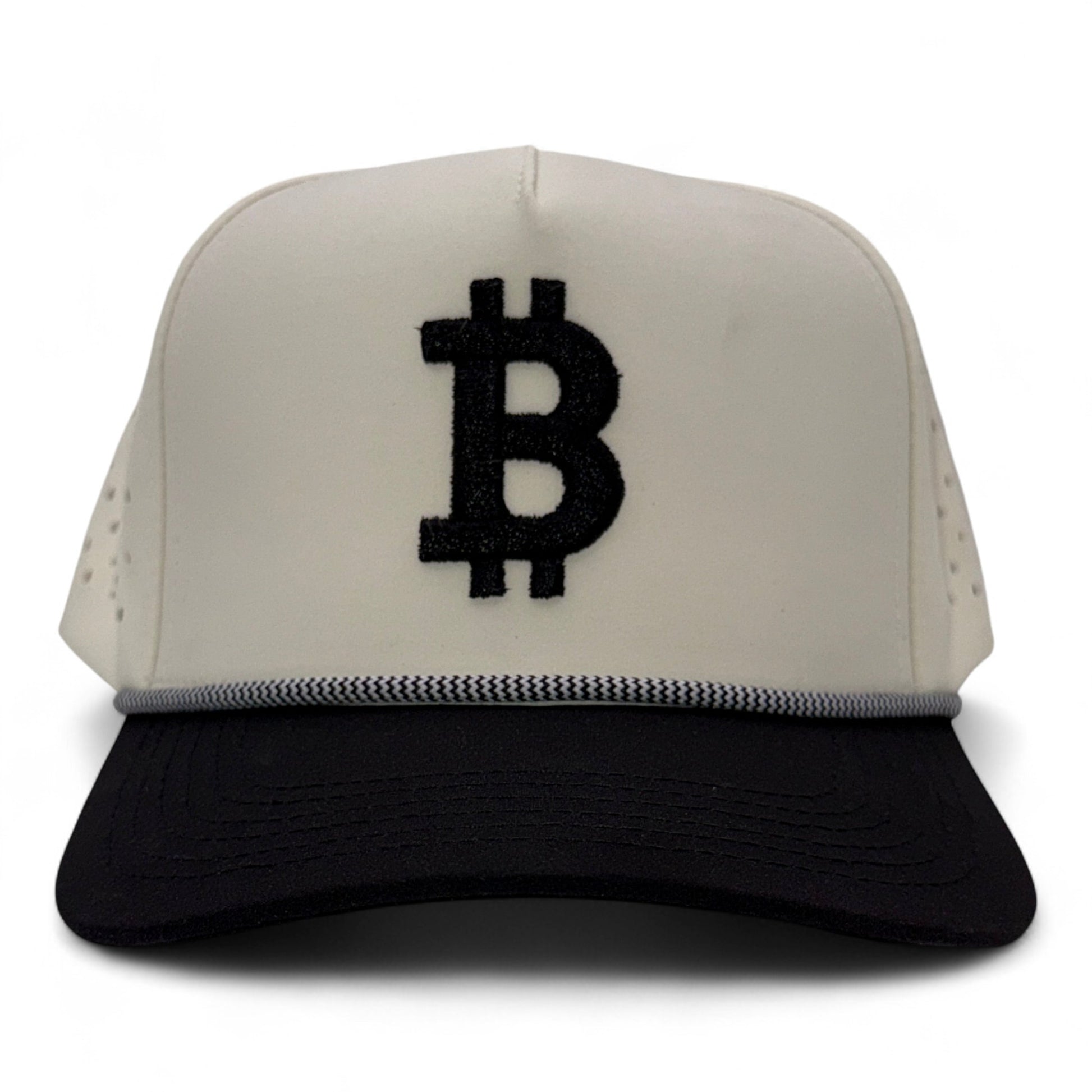 Trucker hat with Bitcoin symbol on a white background