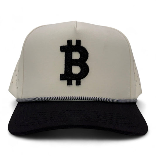 Trucker hat with Bitcoin symbol on a white background