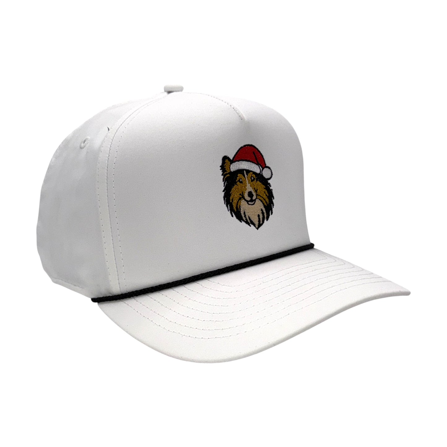 Santa Sheltie Christmas hat – angled view
