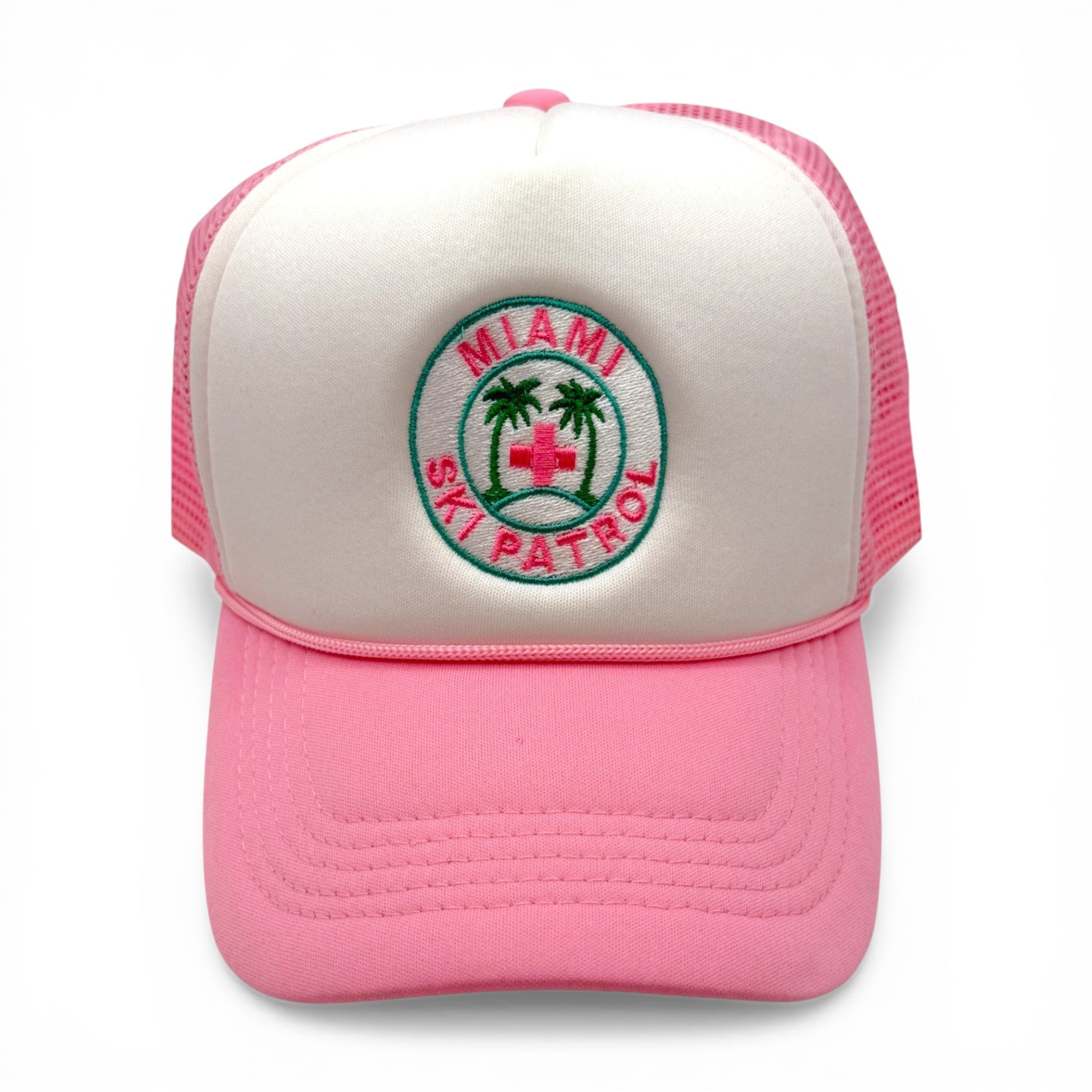 Miami Ski Patrol Trucker Hat – lifestyle view – Mad Capper embroidered hat
