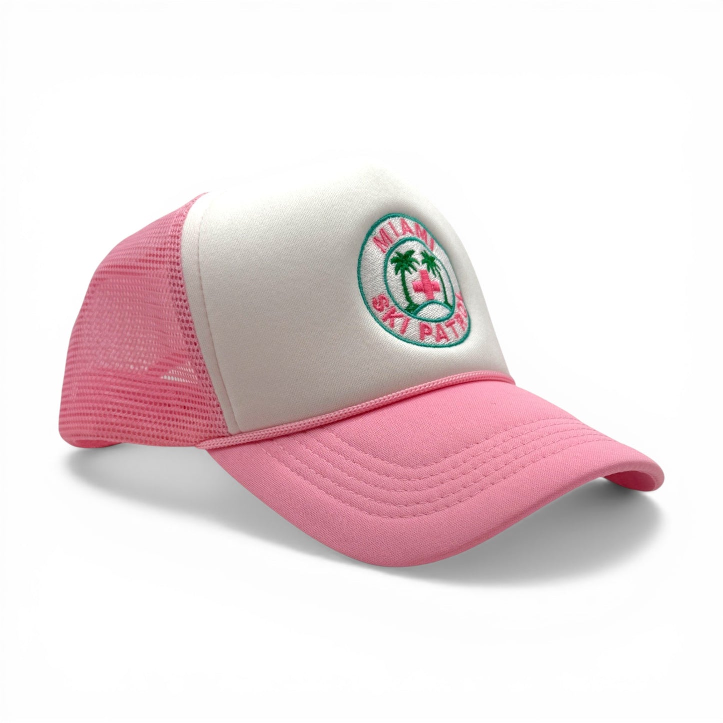 Miami Ski Patrol Trucker Hat – alternate view – Mad Capper embroidered hat