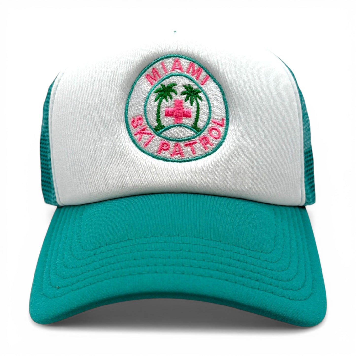 Miami Ski Patrol Trucker Hat – view 11 – Mad Capper embroidered hat