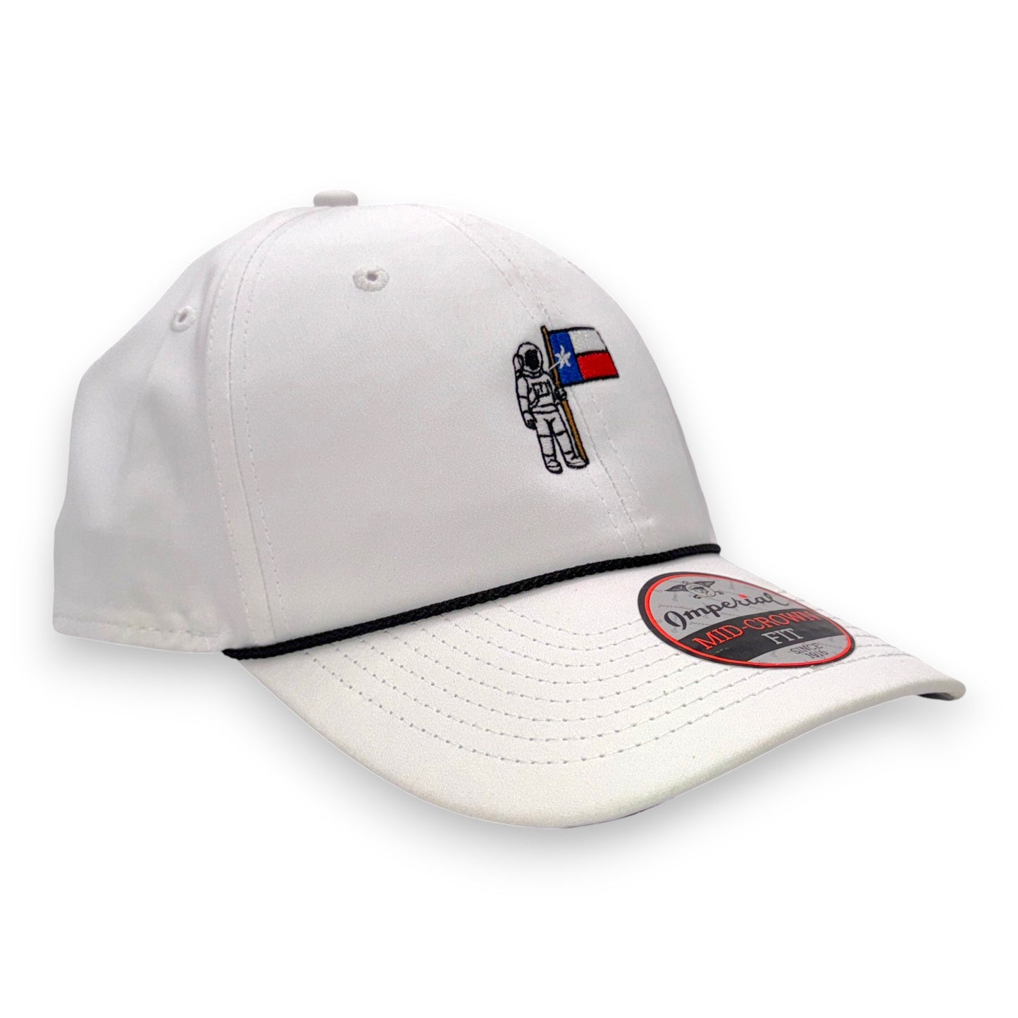  Lone Star Astronaut white rope hat - side angle view displaying snapback closure and rope detail