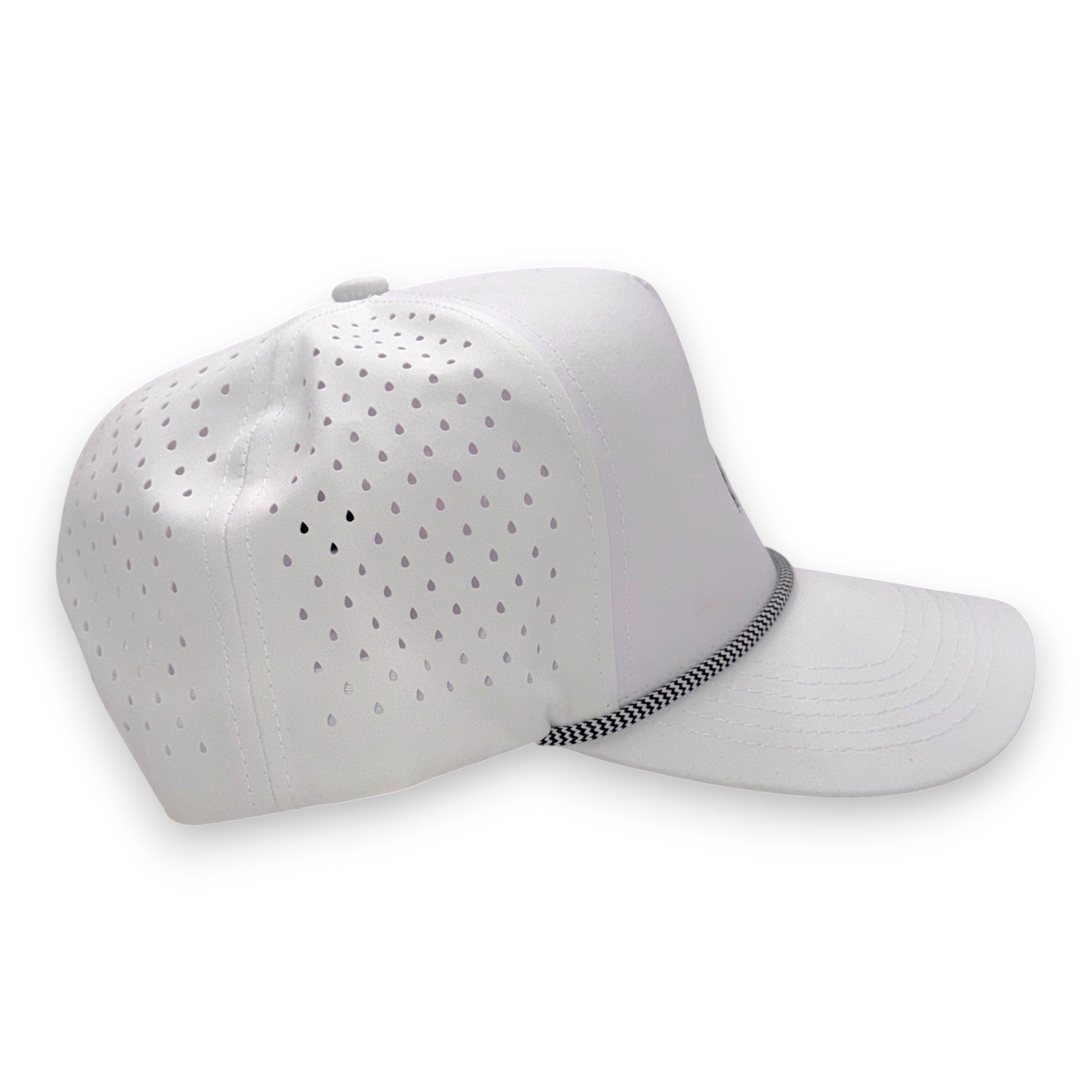 Lone Star Astronaut performance hat in white - angled view showing breathable perforated panels