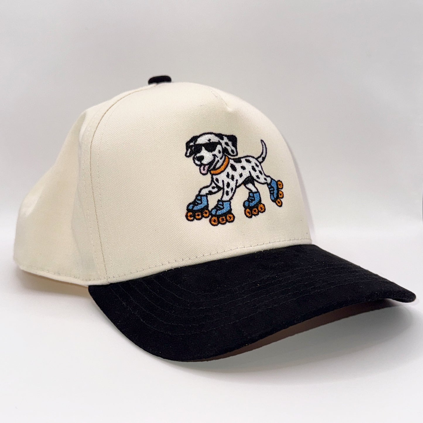 Cartoon Dalmatian Skating Baseball Cap