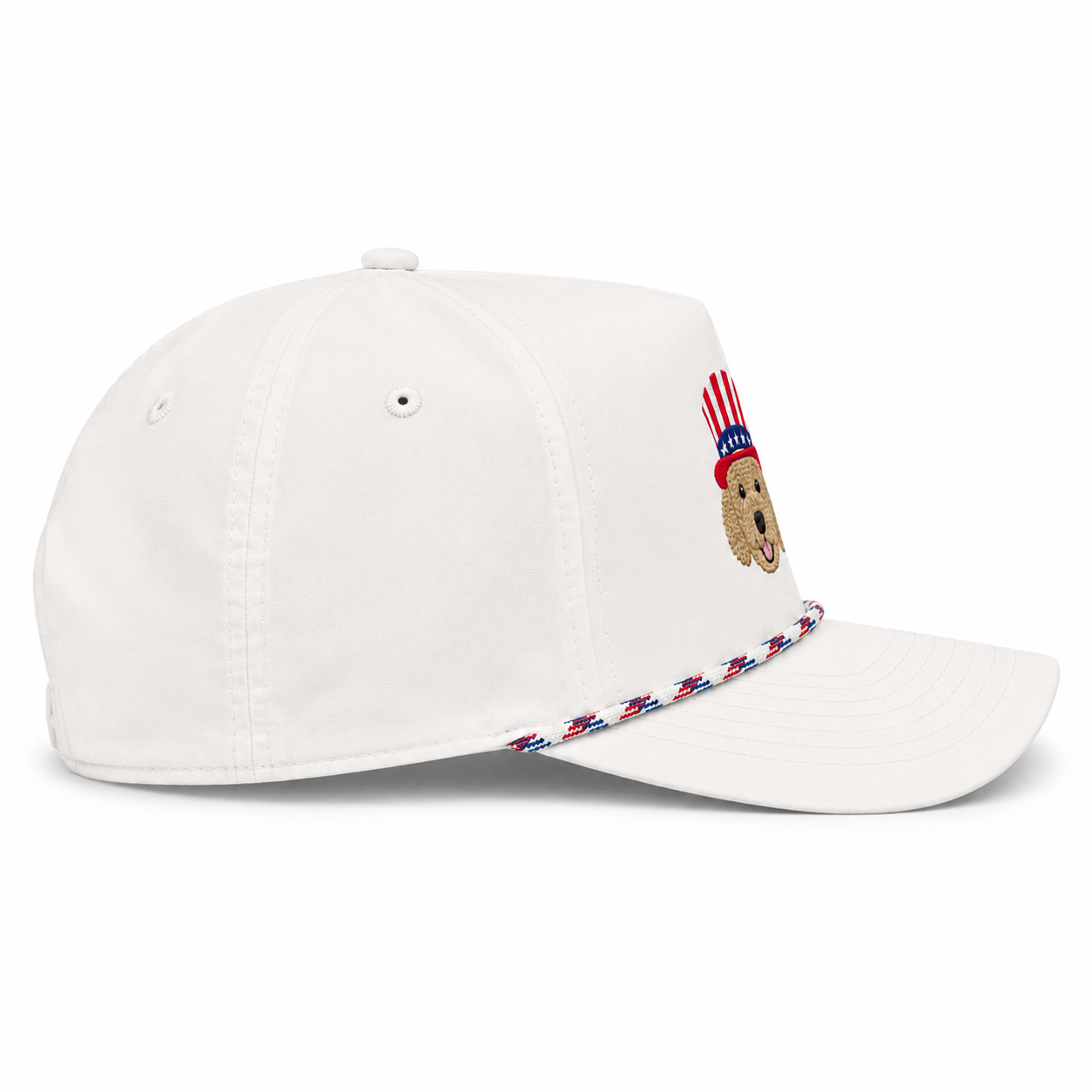 Golden Doodle Dandy Hat - Imperial Roper White RWB - side