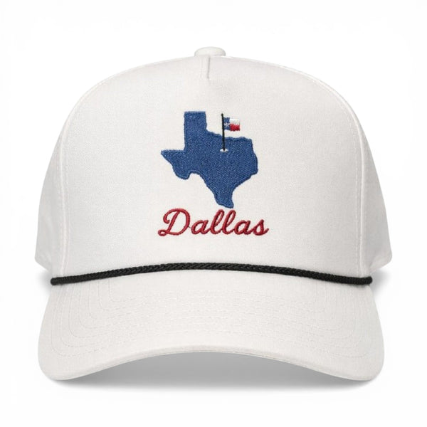 Dallas Gameday Imperial Patrio white rope cap with Texas state embroidery - Mad Capper