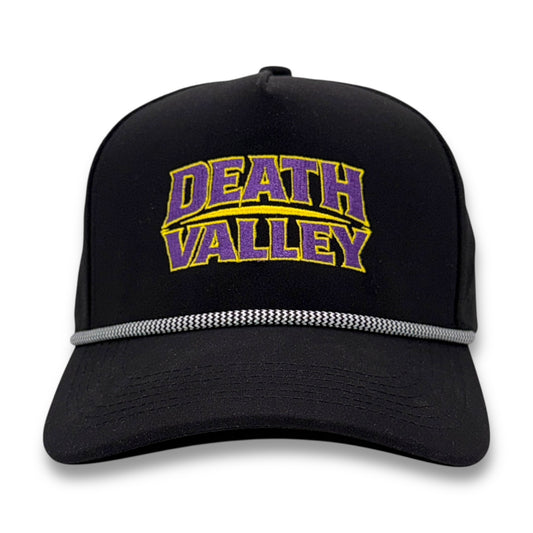 Death Valley performance hat in black with embroidered front logo
