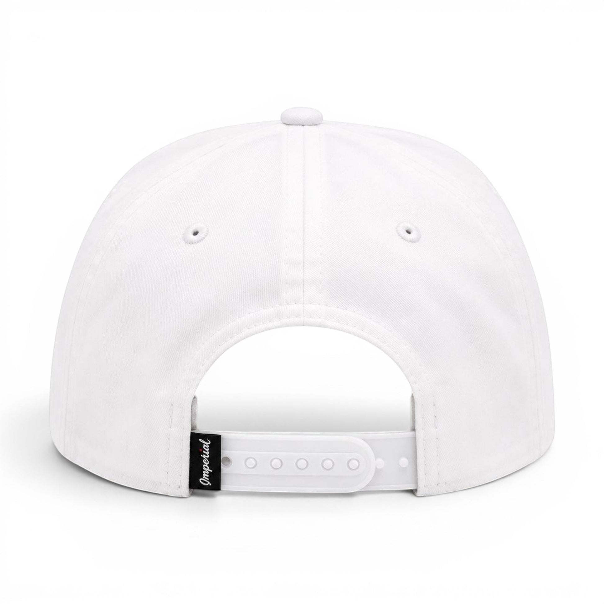 Mad Capper Star Spangled Doodle white Imperial snapback hat with embroidered golden doodle carrying American flag.