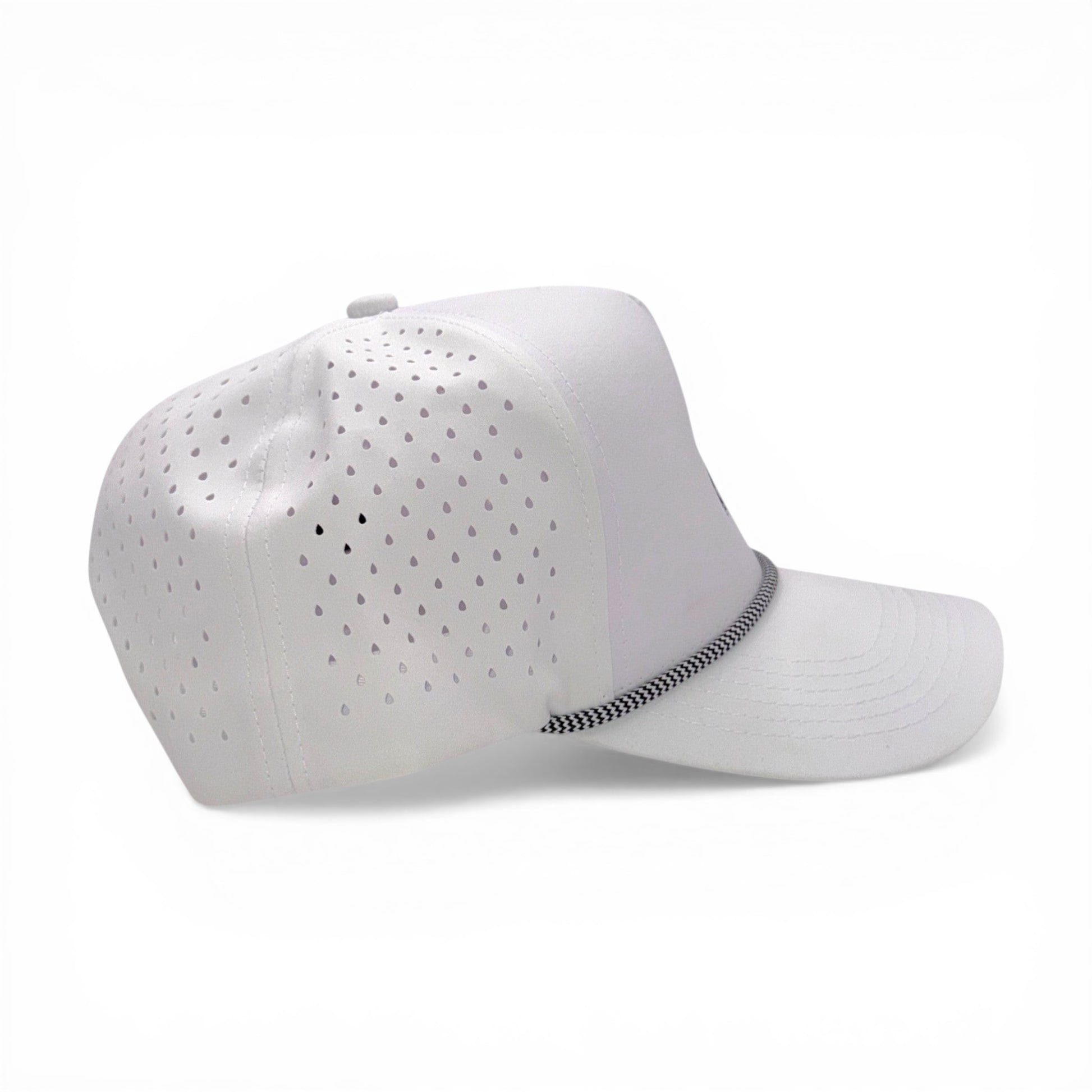 Mad Capper white performance rope cap with Texas flag and astronaut embroidery, perforated sides, and adjustable snapback.