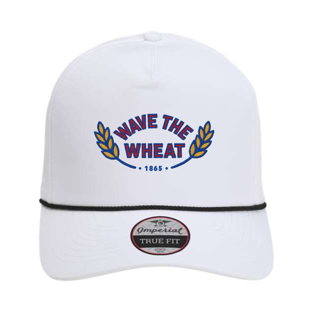 Wave the Wheat Kansas embroidered golf hat – front view