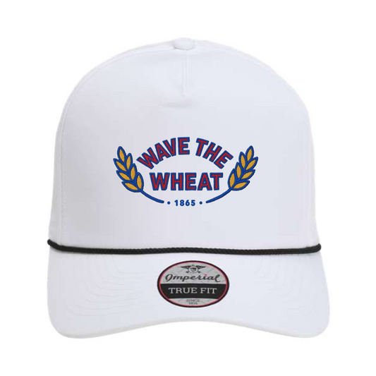 Wave the Wheat Kansas embroidered golf hat – front view